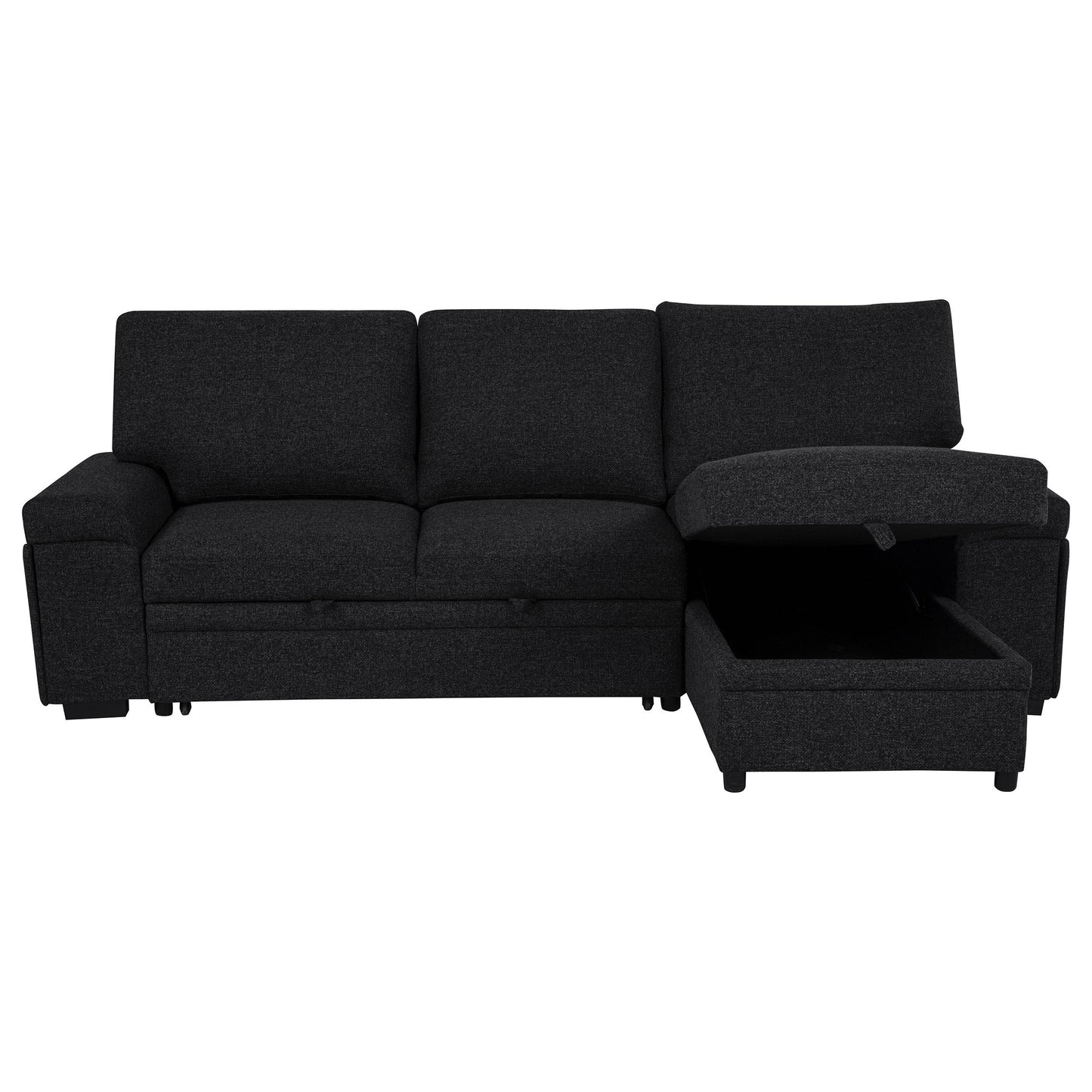  Coaster Furniture Demko 500357 Sleeper Sectional Sofa with Speaker and Storage Chaise - Black IMAGE 8
