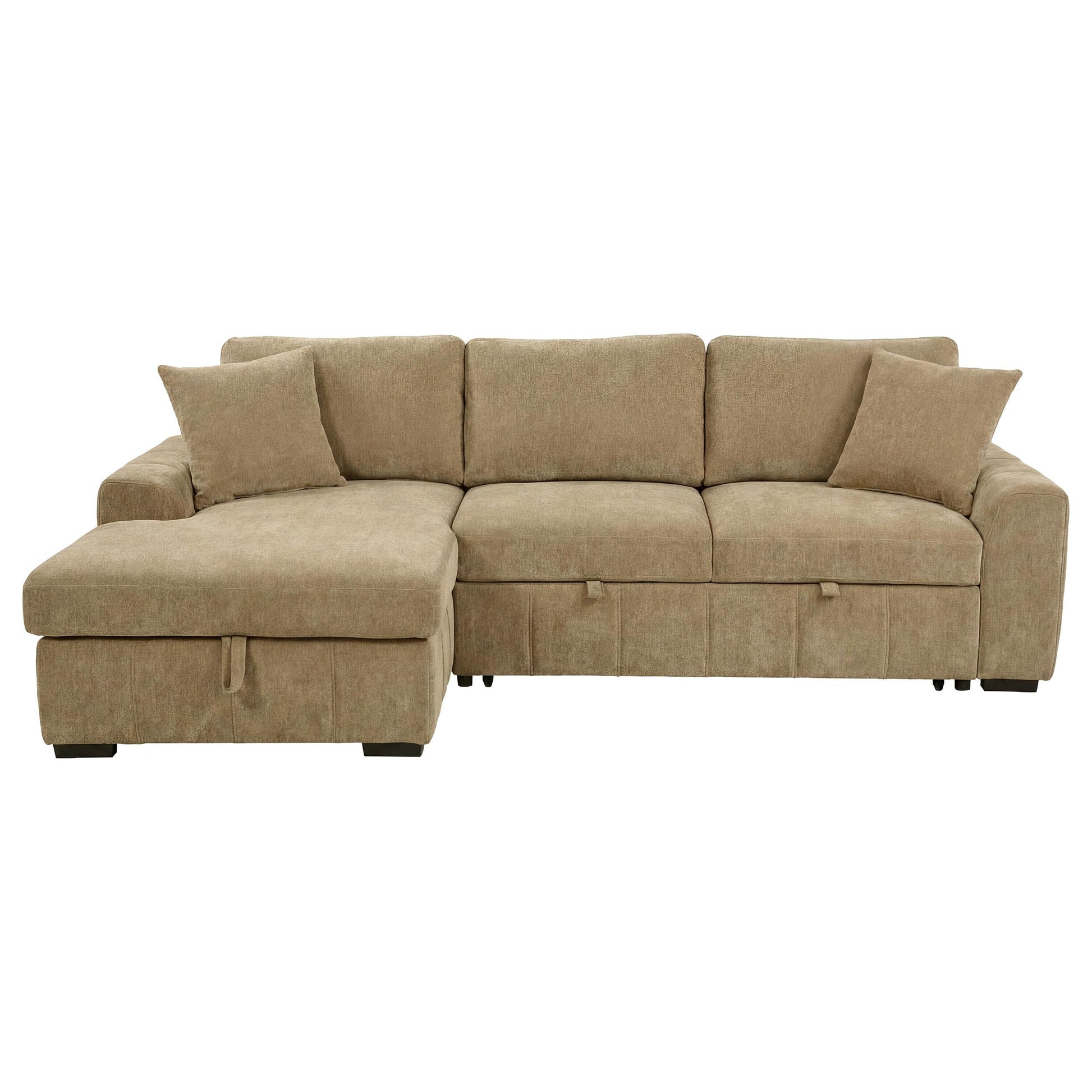  Coaster Furniture Pastrana 500358 Upholstered Sleeper Sectional Sofa LAF Chaise - Camel IMAGE 10