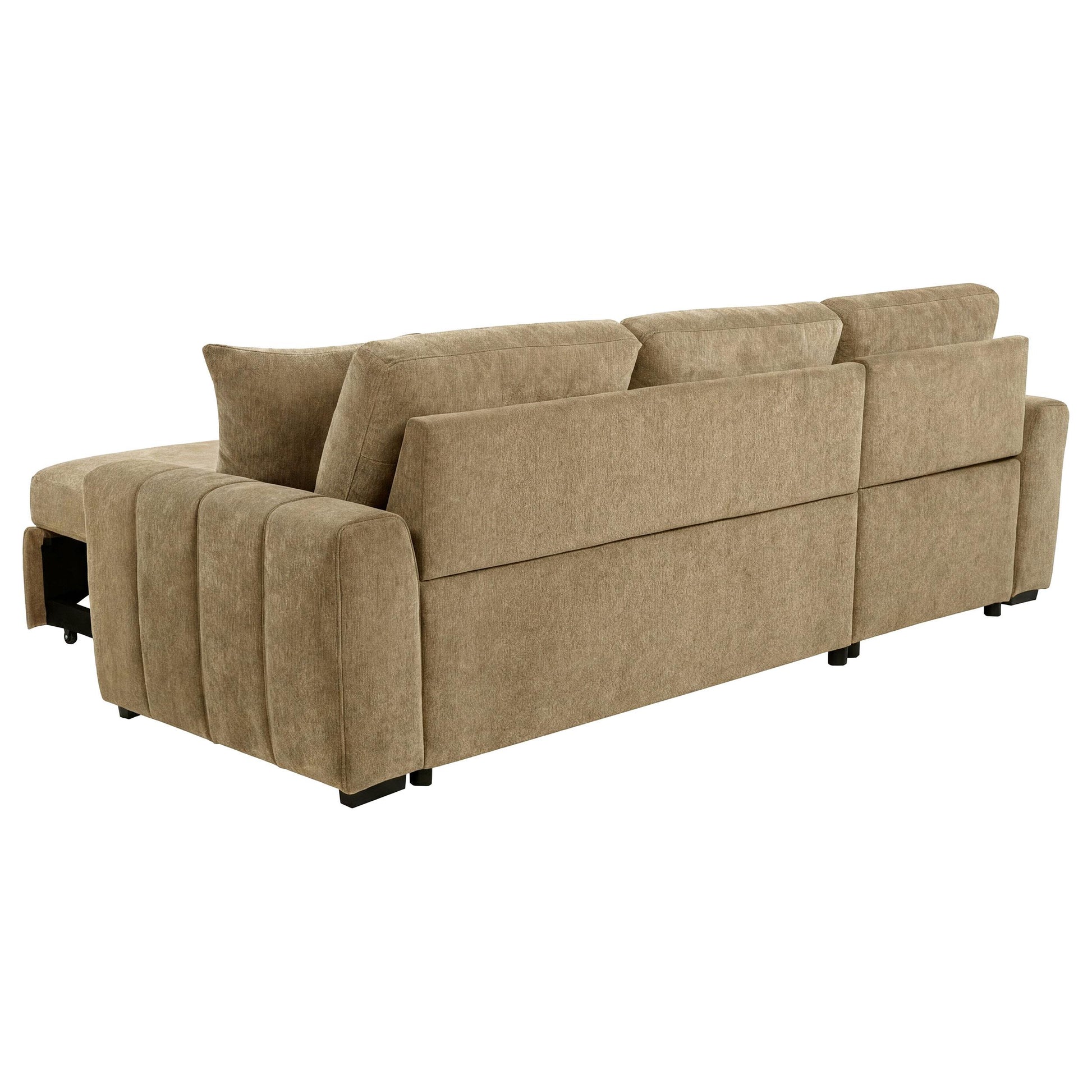  Coaster Furniture Pastrana 500358 Upholstered Sleeper Sectional Sofa LAF Chaise - Camel IMAGE 11
