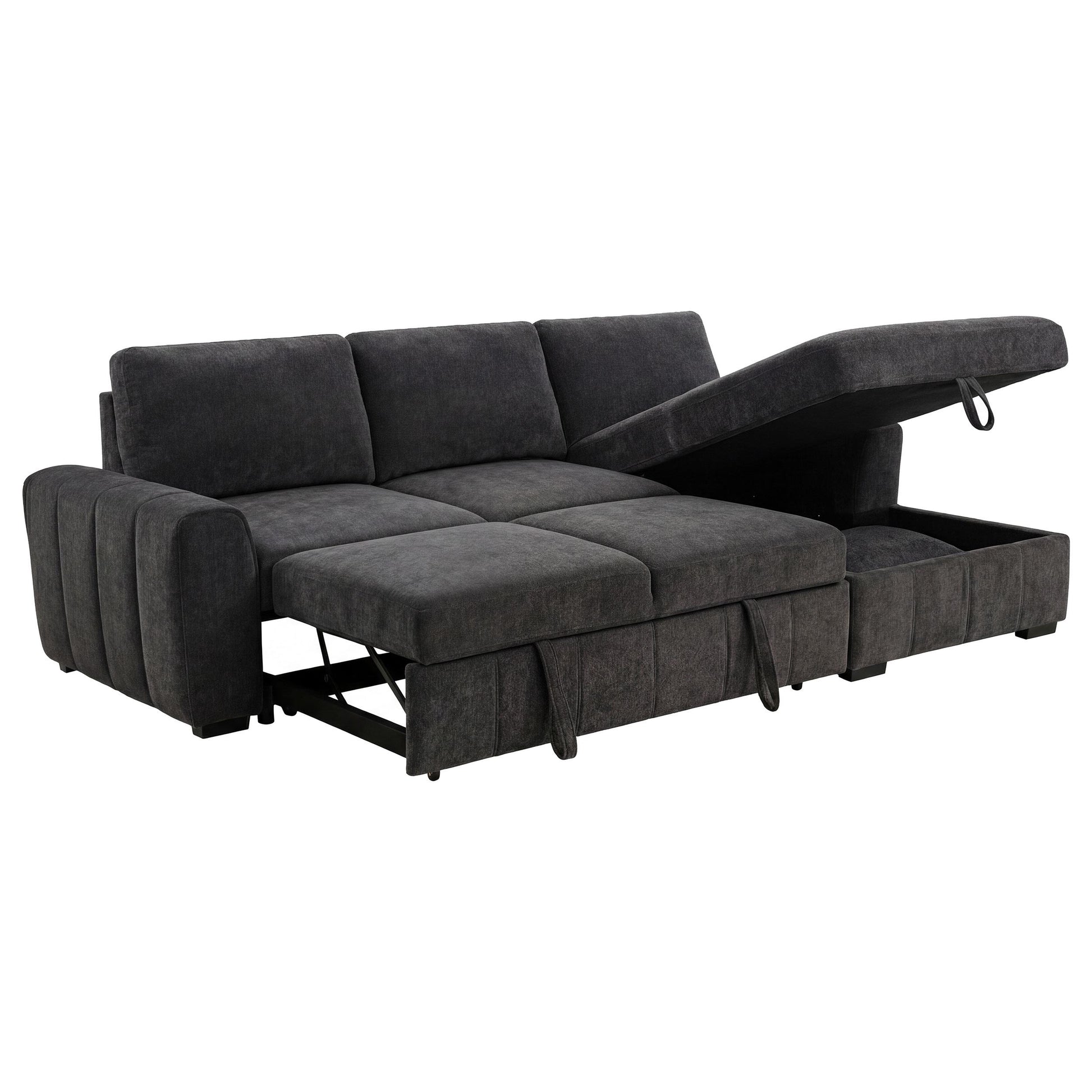 Coaster Furniture Pastrana 500359 Upholstered Sleeper Sectional Sofa RAF Chaise - Grey IMAGE 2