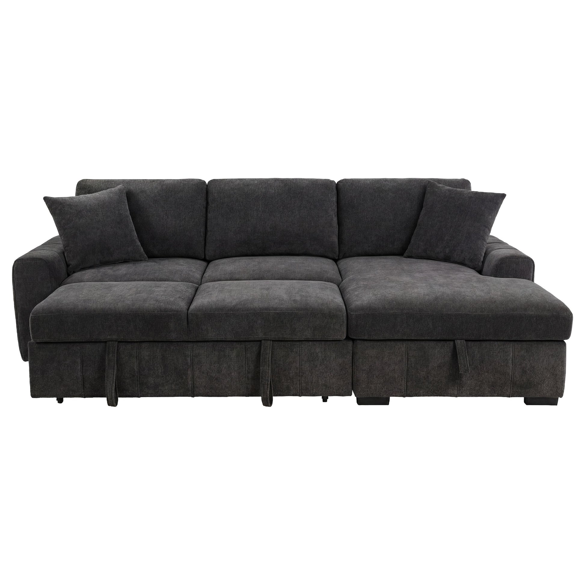  Coaster Furniture Pastrana 500359 Upholstered Sleeper Sectional Sofa RAF Chaise - Grey IMAGE 3
