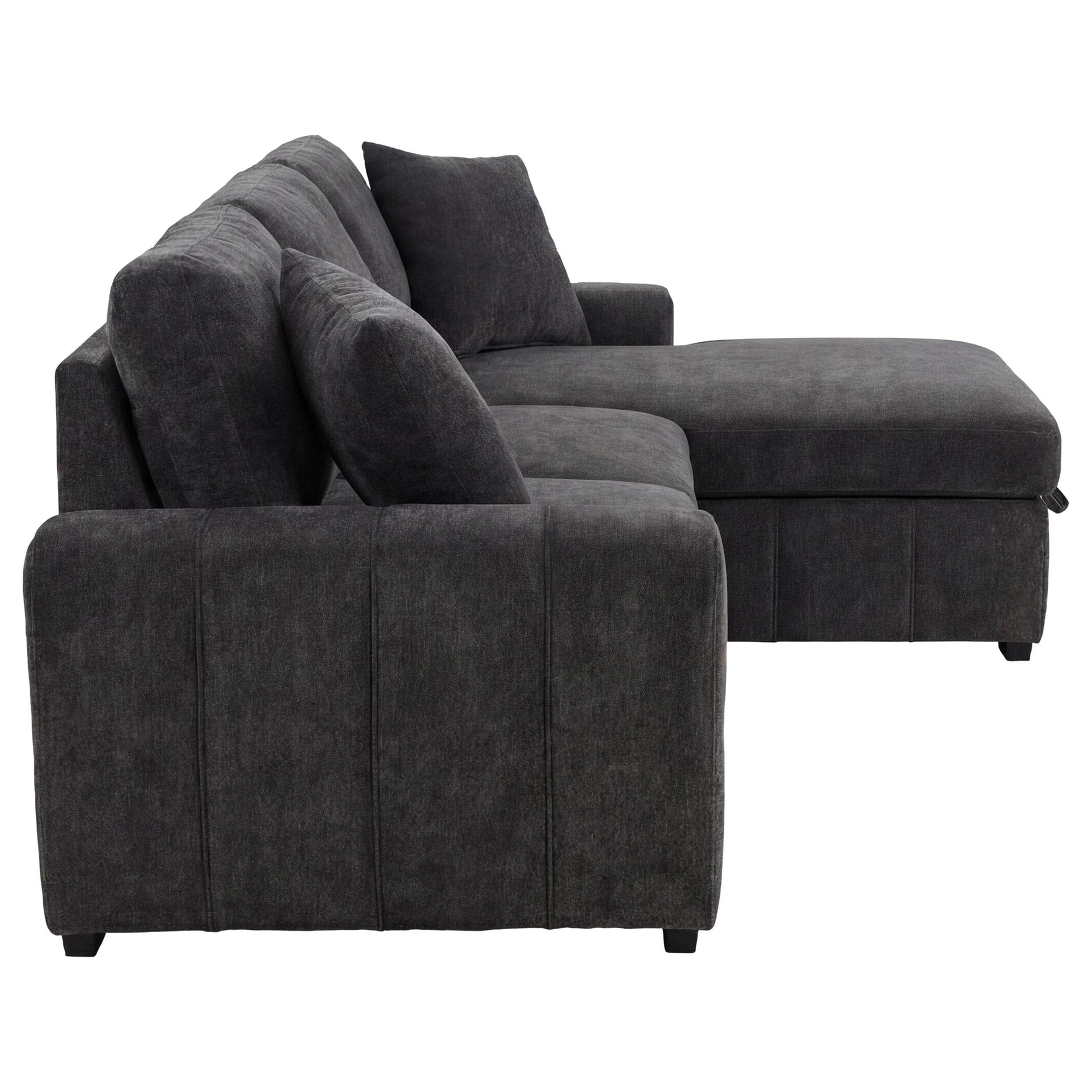  Coaster Furniture Pastrana 500359 Upholstered Sleeper Sectional Sofa RAF Chaise - Grey IMAGE 4