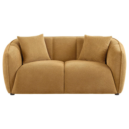  Coaster Furniture Aleisha 503062 Fabric Upholstered Loveseat - Mustard Yellow IMAGE 11