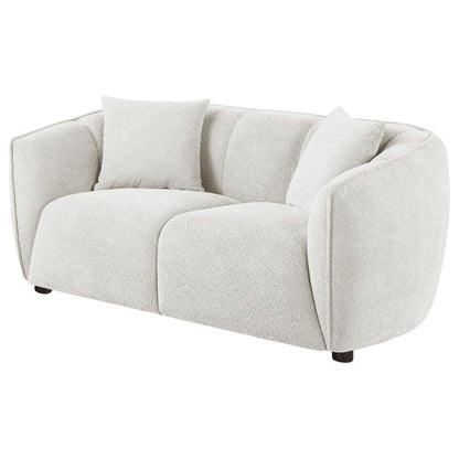  Coaster Furniture Aleisha 503065 Fabric Upholstered Loveseat - Sand IMAGE 1