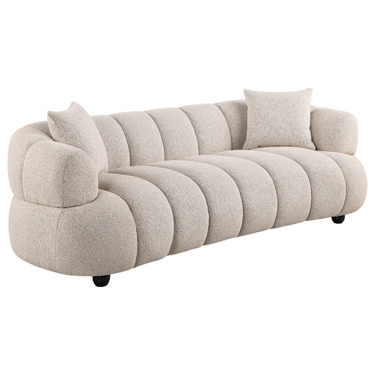  Coaster Furniture Whitney 503721 Contemporary Channel Tufted Woven Fabric Upholstered Sofa IMAGE 1