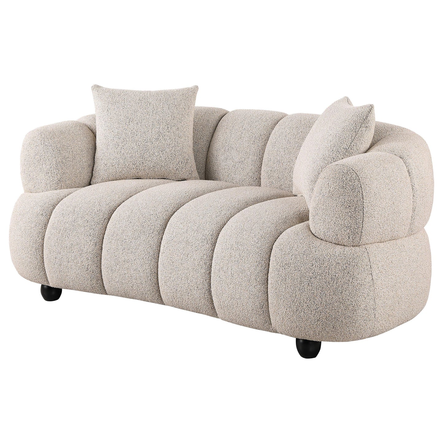  Coaster Furniture Whitney 503722 Contemporary Channel Tufted Woven Fabric Upholstered Loveseat IMAGE 2