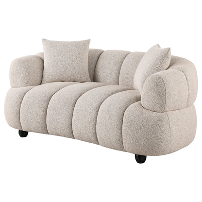  Coaster Furniture Whitney 503722 Contemporary Channel Tufted Woven Fabric Upholstered Loveseat IMAGE 2