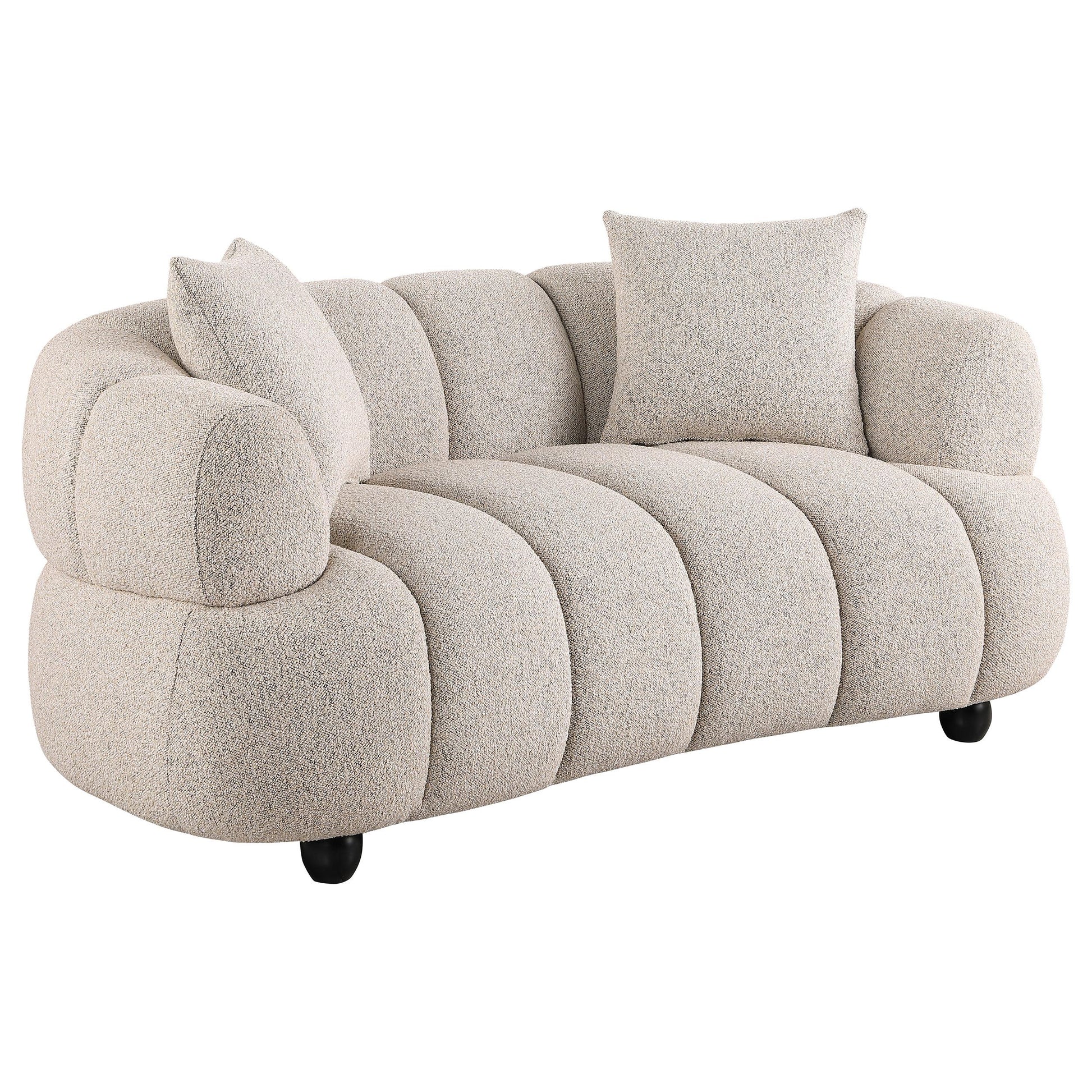  Coaster Furniture Whitney 503722 Contemporary Channel Tufted Woven Fabric Upholstered Loveseat IMAGE 4