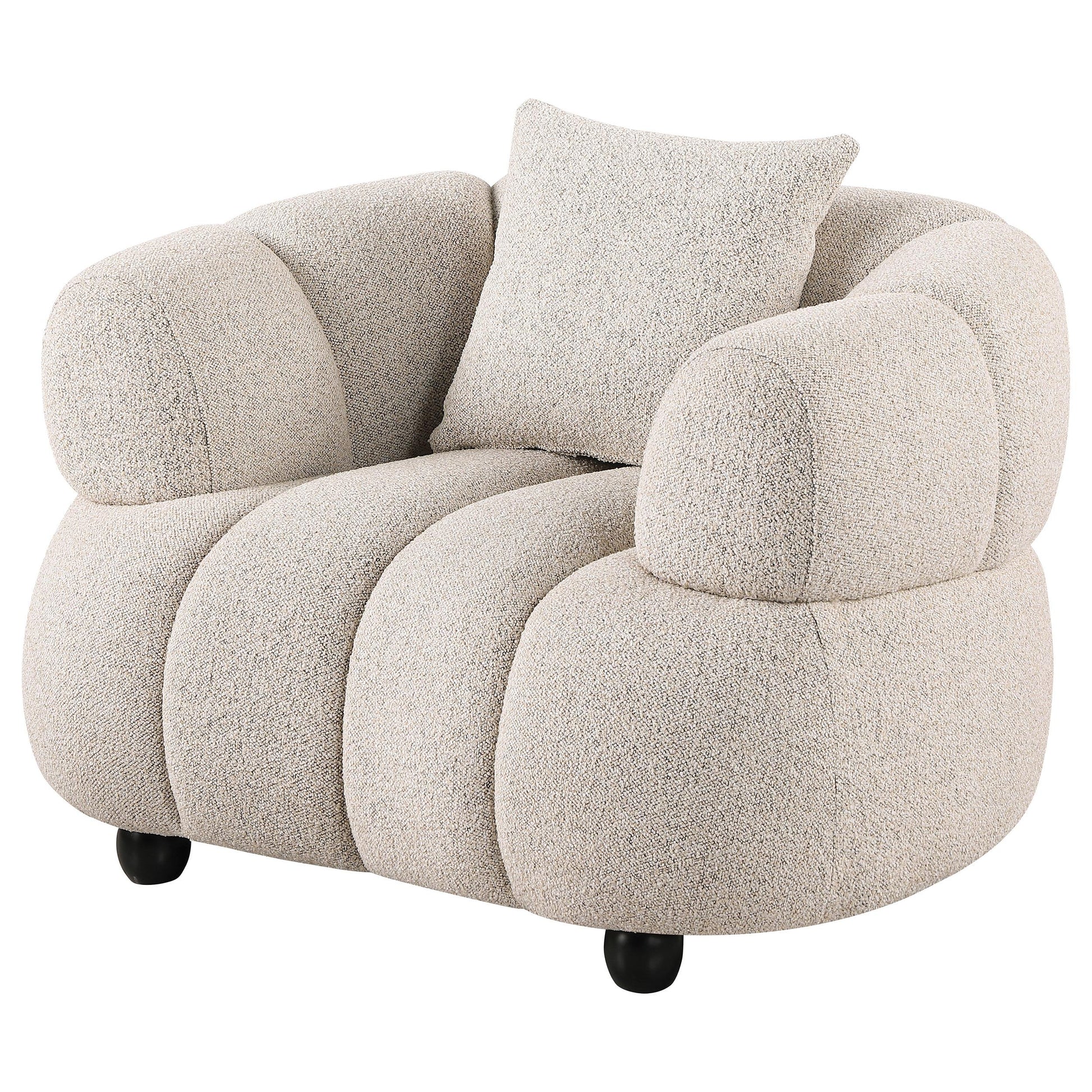 Coaster Furniture Whitney 503723 Contemporary Channel Tufted Woven Fabric Upholstered Accent Chair IMAGE 11