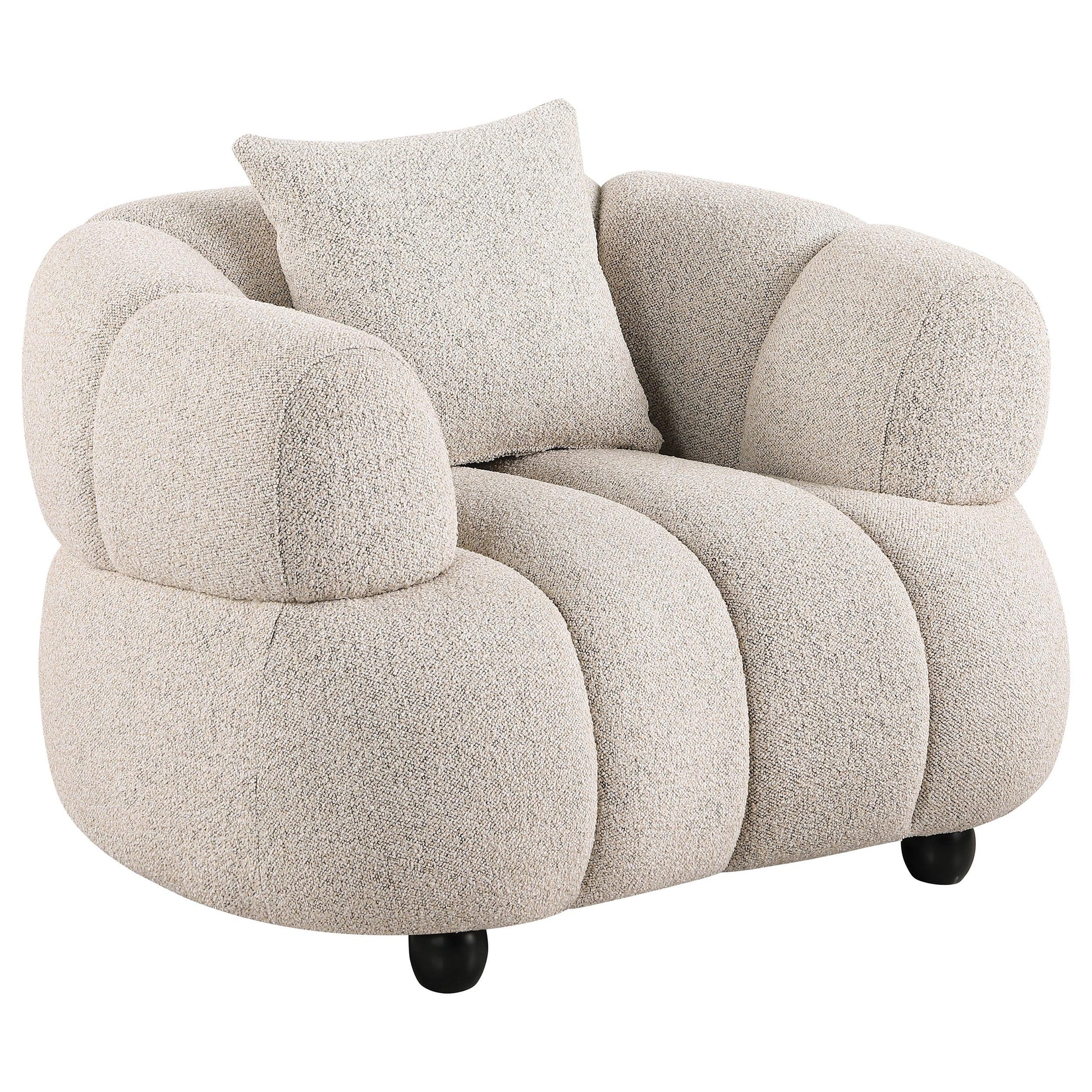  Coaster Furniture Whitney 503723 Contemporary Channel Tufted Woven Fabric Upholstered Accent Chair IMAGE 2