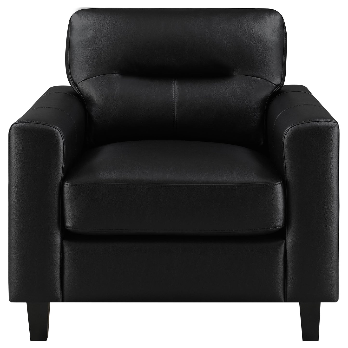  Coaster Furniture Scotland 504666 Faux Leather Upholstered Track Arm Chair - Black IMAGE 10