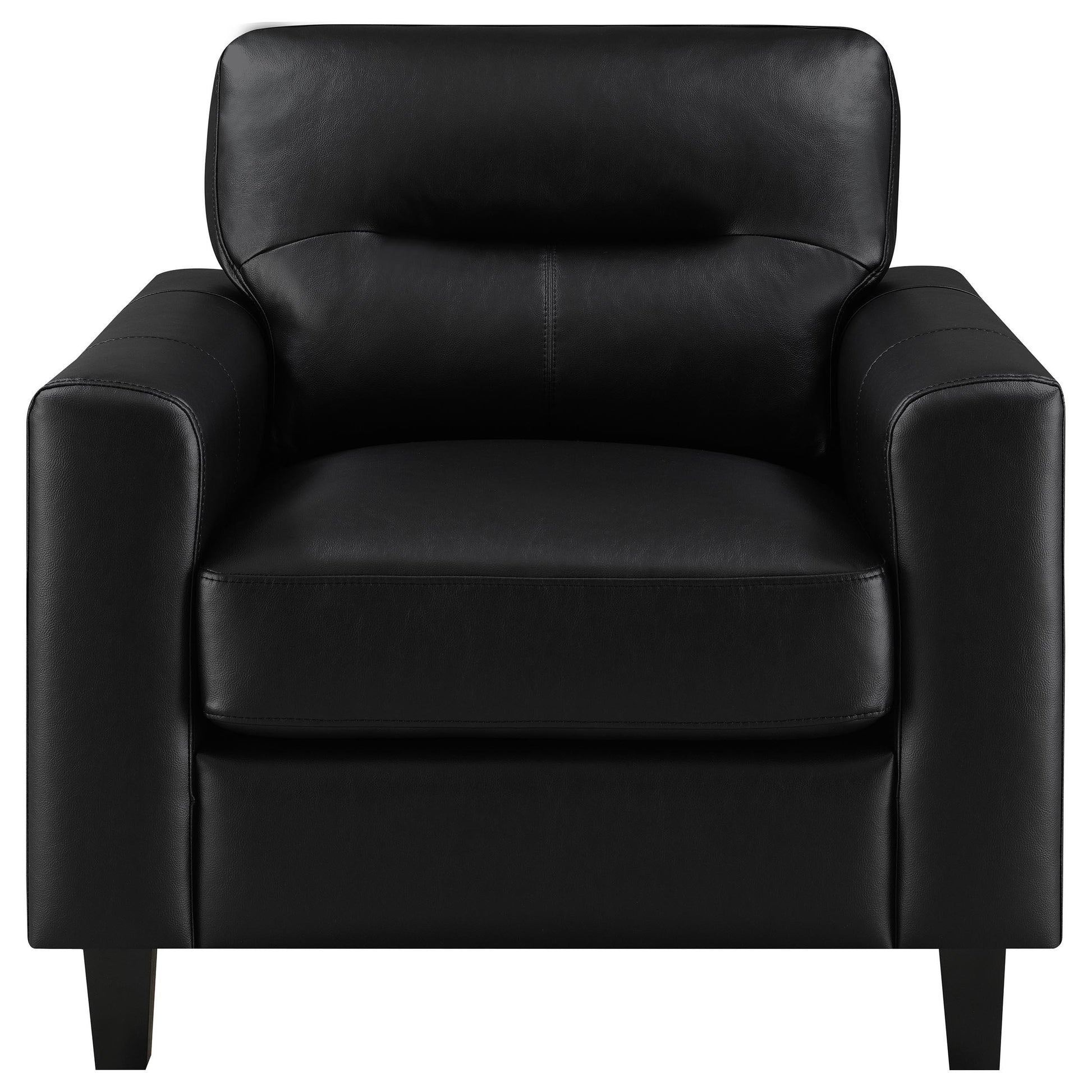  Coaster Furniture Scotland 504666 Faux Leather Upholstered Track Arm Chair - Black IMAGE 10