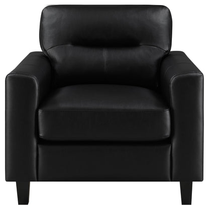  Coaster Furniture Scotland 504666 Faux Leather Upholstered Track Arm Chair - Black IMAGE 10