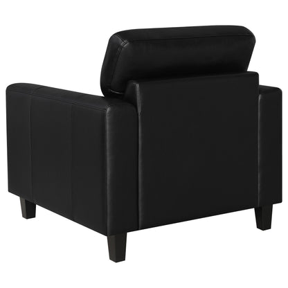  Coaster Furniture Scotland 504666 Faux Leather Upholstered Track Arm Chair - Black IMAGE 6