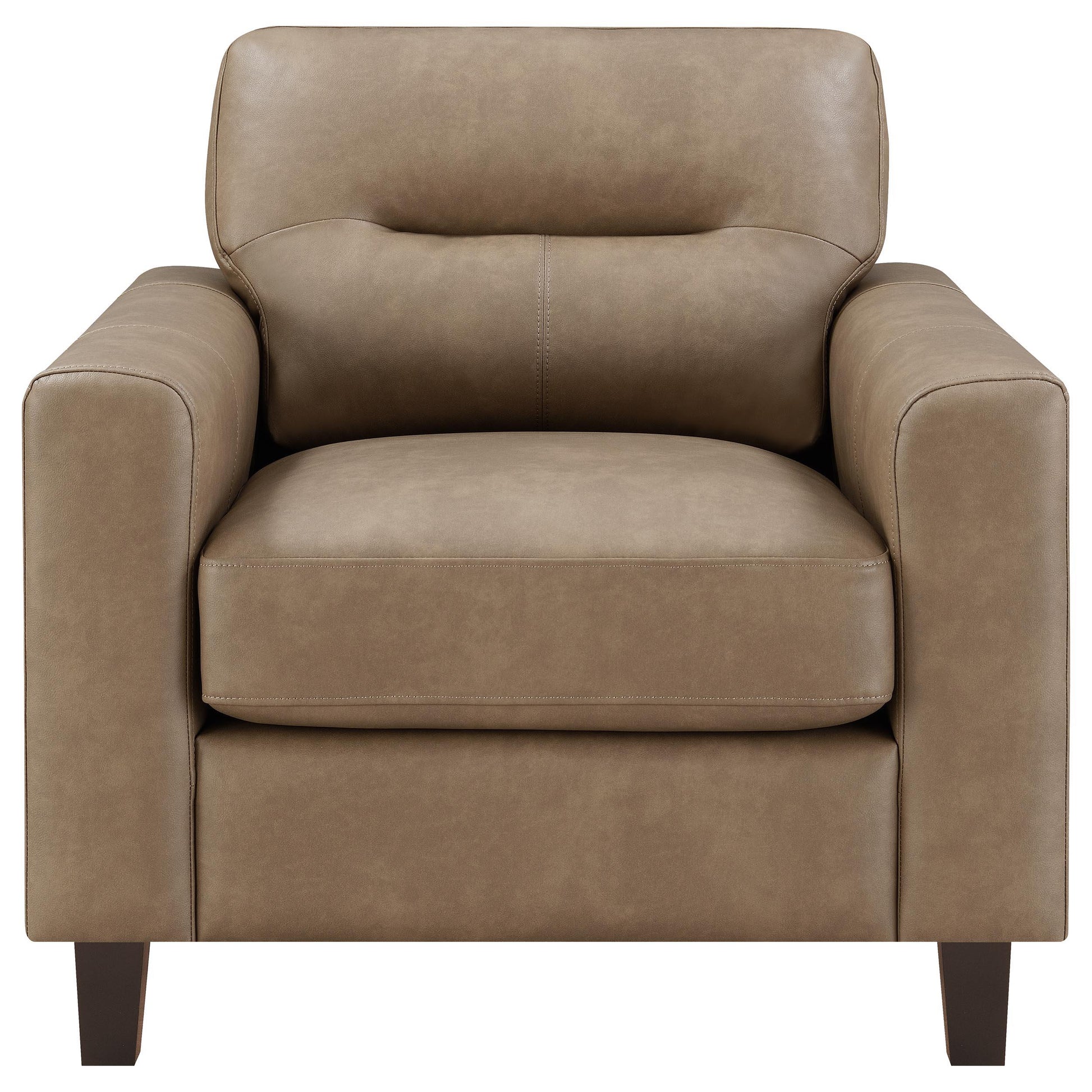  Coaster Furniture Scotland 504669 Faux Leather Upholstered Track Arm Chair - Brown IMAGE 7