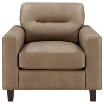  Coaster Furniture Scotland 504669 Faux Leather Upholstered Track Arm Chair - Brown IMAGE 7