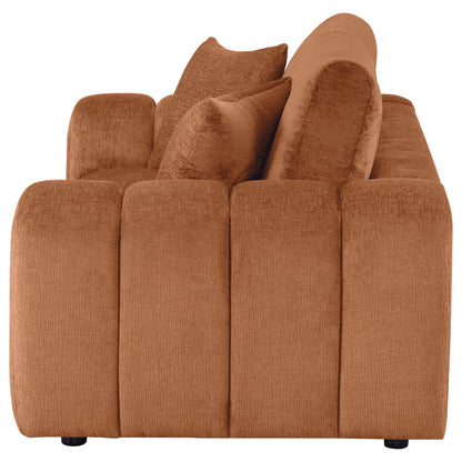  Coaster Furniture Burnett 504952 Chenille Upholstered Wide Arm Loveseat - Burnt Orange IMAGE 1