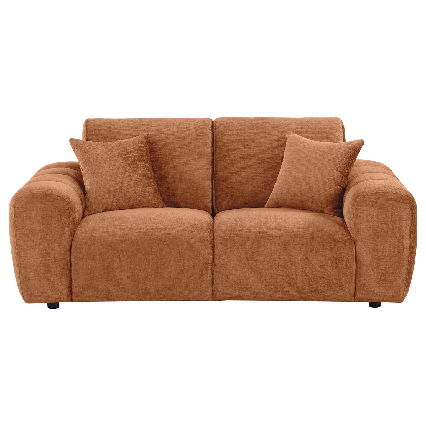  Coaster Furniture Burnett 504952 Chenille Upholstered Wide Arm Loveseat - Burnt Orange IMAGE 12