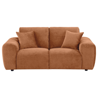  Coaster Furniture Burnett 504952 Chenille Upholstered Wide Arm Loveseat - Burnt Orange IMAGE 12