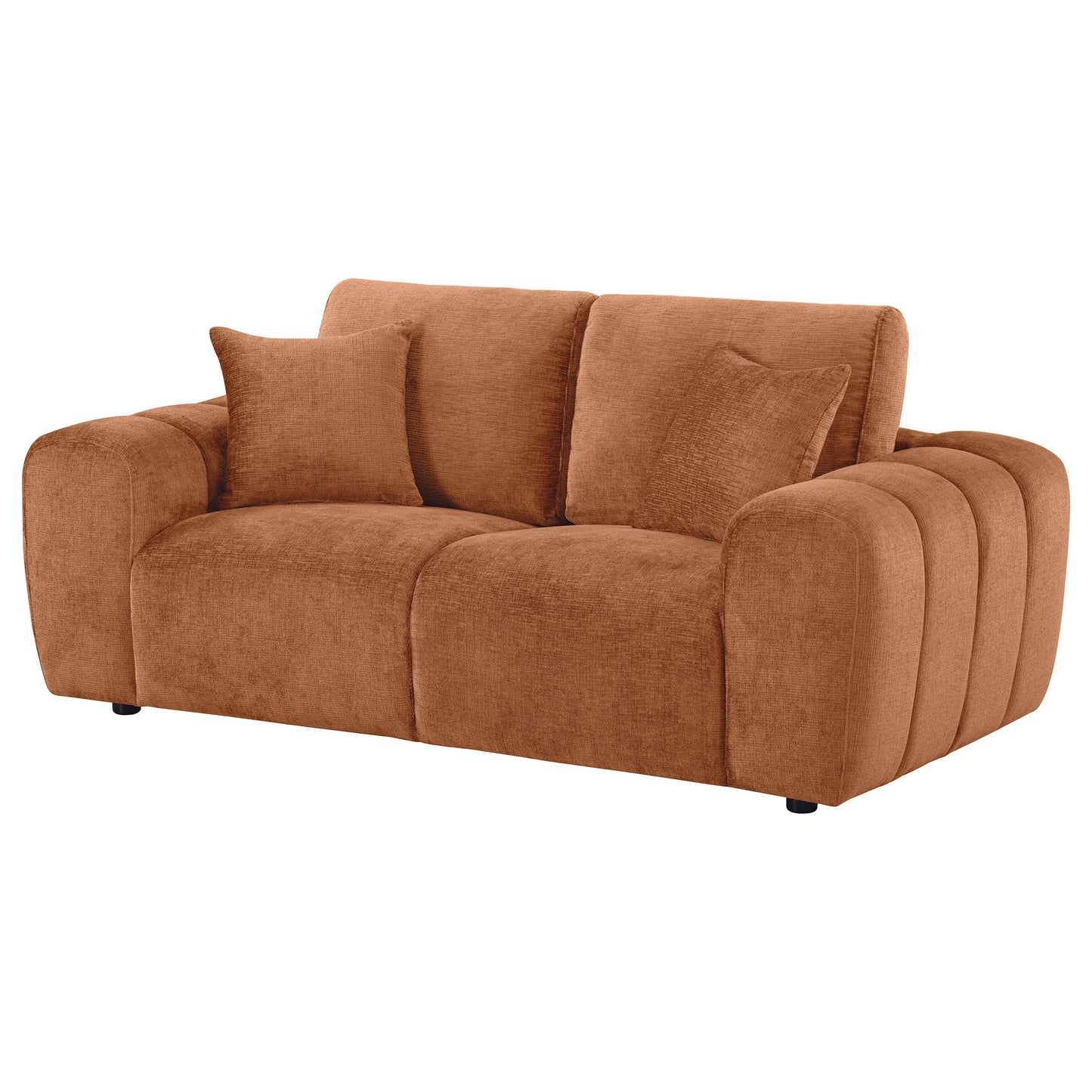  Coaster Furniture Burnett 504952 Chenille Upholstered Wide Arm Loveseat - Burnt Orange IMAGE 13