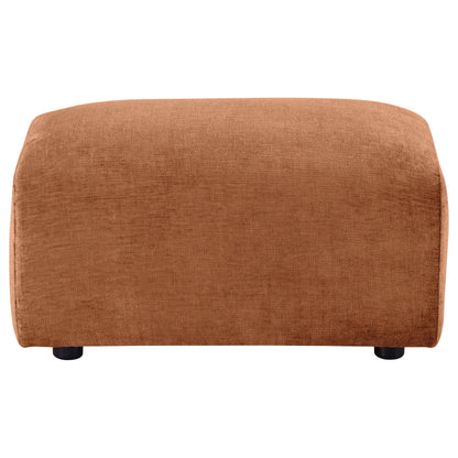  Coaster Furniture Burnett 504954 Chenille Upholstered Ottoman - Burnt Orange IMAGE 2