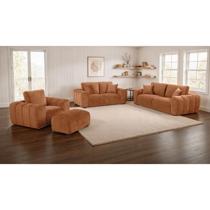  Coaster Furniture Burnett 504954 Chenille Upholstered Ottoman - Burnt Orange IMAGE 7
