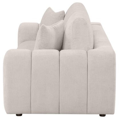  Coaster Furniture Burnett 504955 Chenille Upholstered Wide Arm Sofa - Ivory IMAGE 2