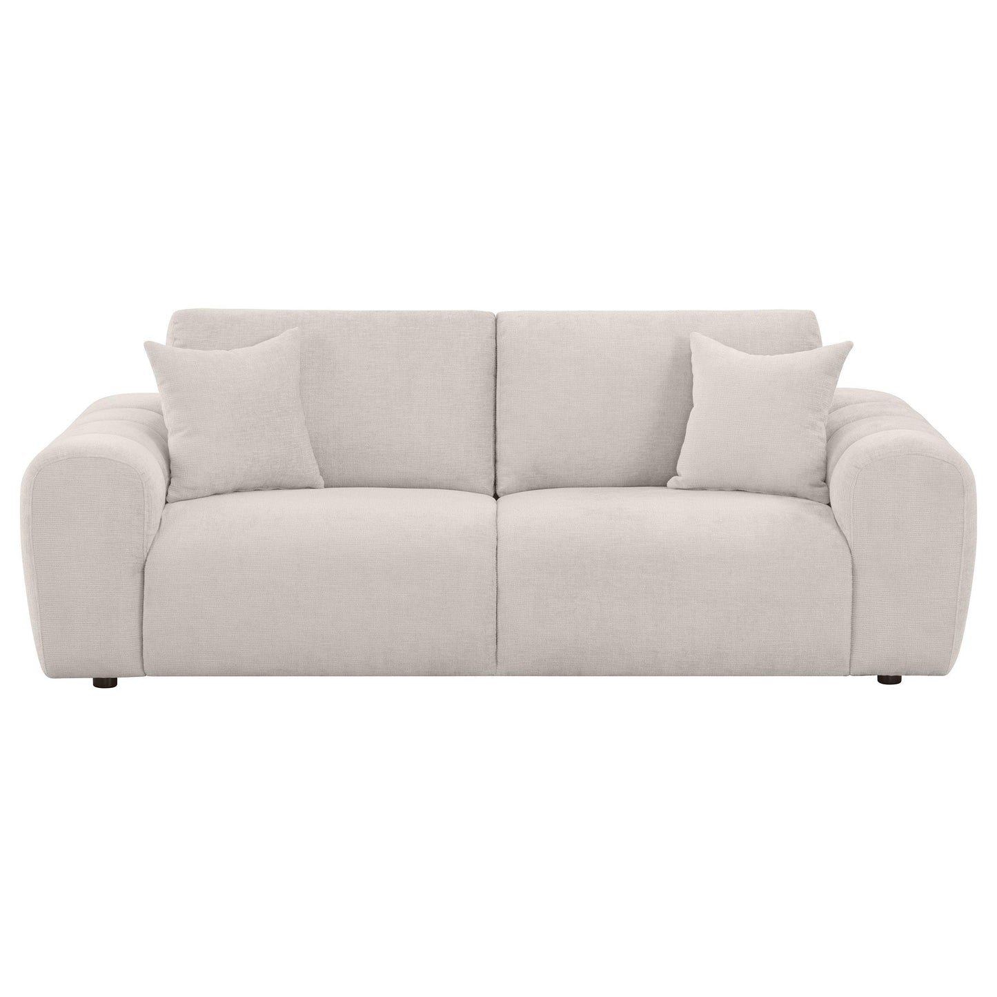  Coaster Furniture Burnett 504955 Chenille Upholstered Wide Arm Sofa - Ivory IMAGE 8