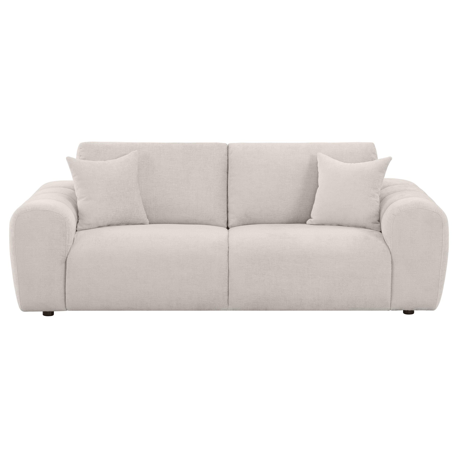  Coaster Furniture Burnett 504955 Chenille Upholstered Wide Arm Sofa - Ivory IMAGE 8