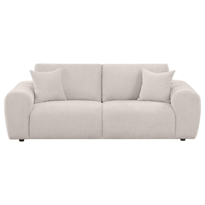  Coaster Furniture Burnett 504955 Chenille Upholstered Wide Arm Sofa - Ivory IMAGE 8