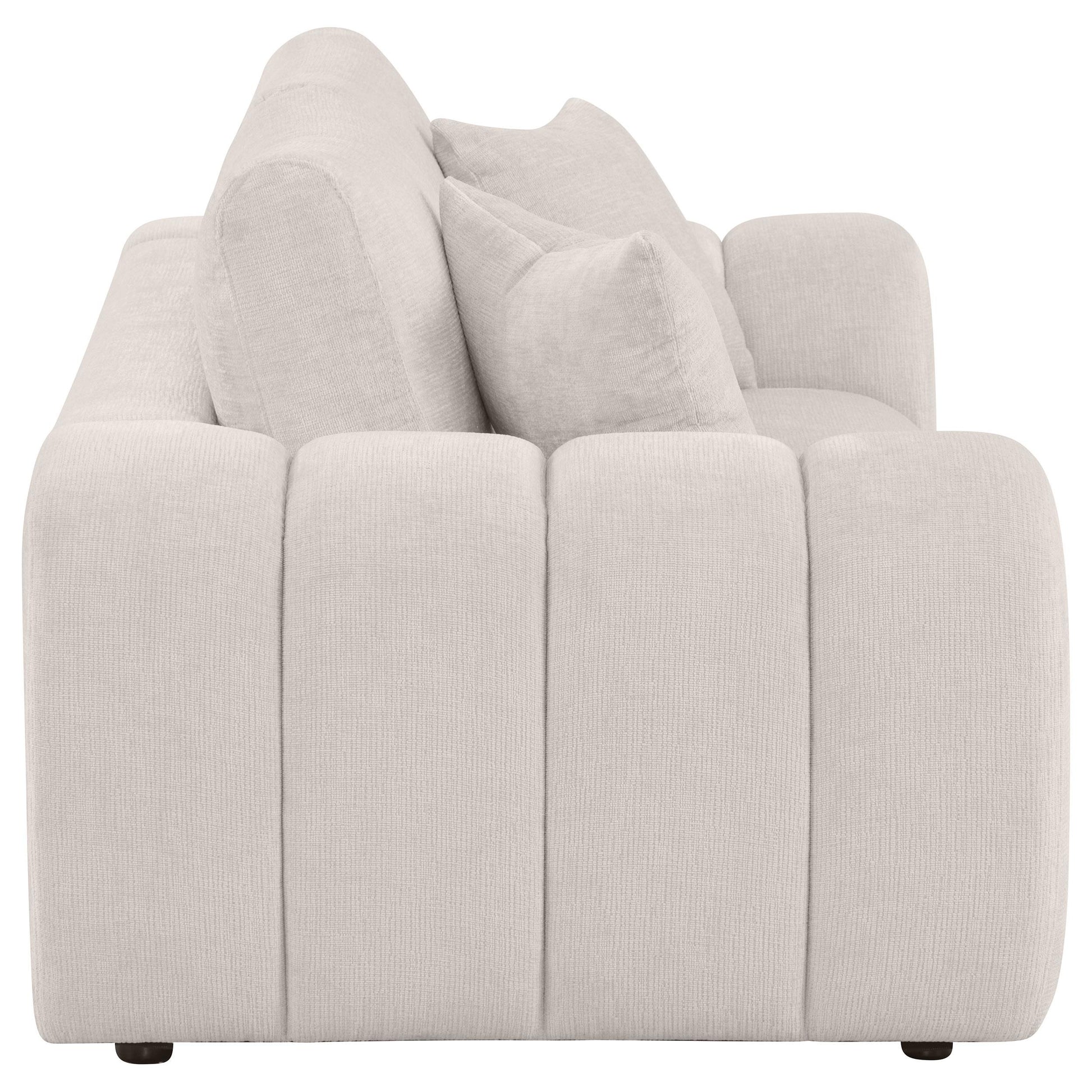  Coaster Furniture Burnett 504956 Chenille Upholstered Wide Arm Loveseat - Ivory IMAGE 12