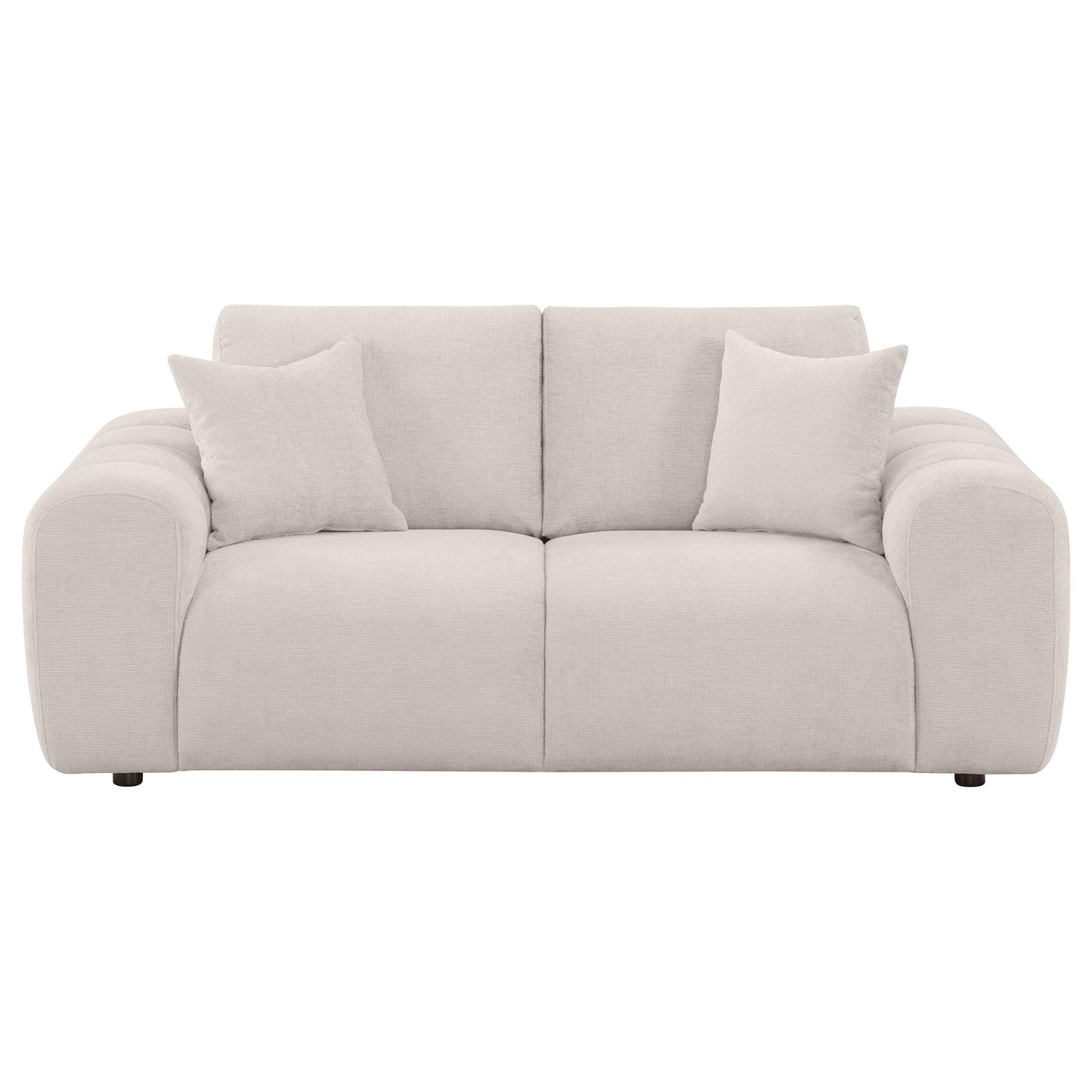  Coaster Furniture Burnett 504956 Chenille Upholstered Wide Arm Loveseat - Ivory IMAGE 9