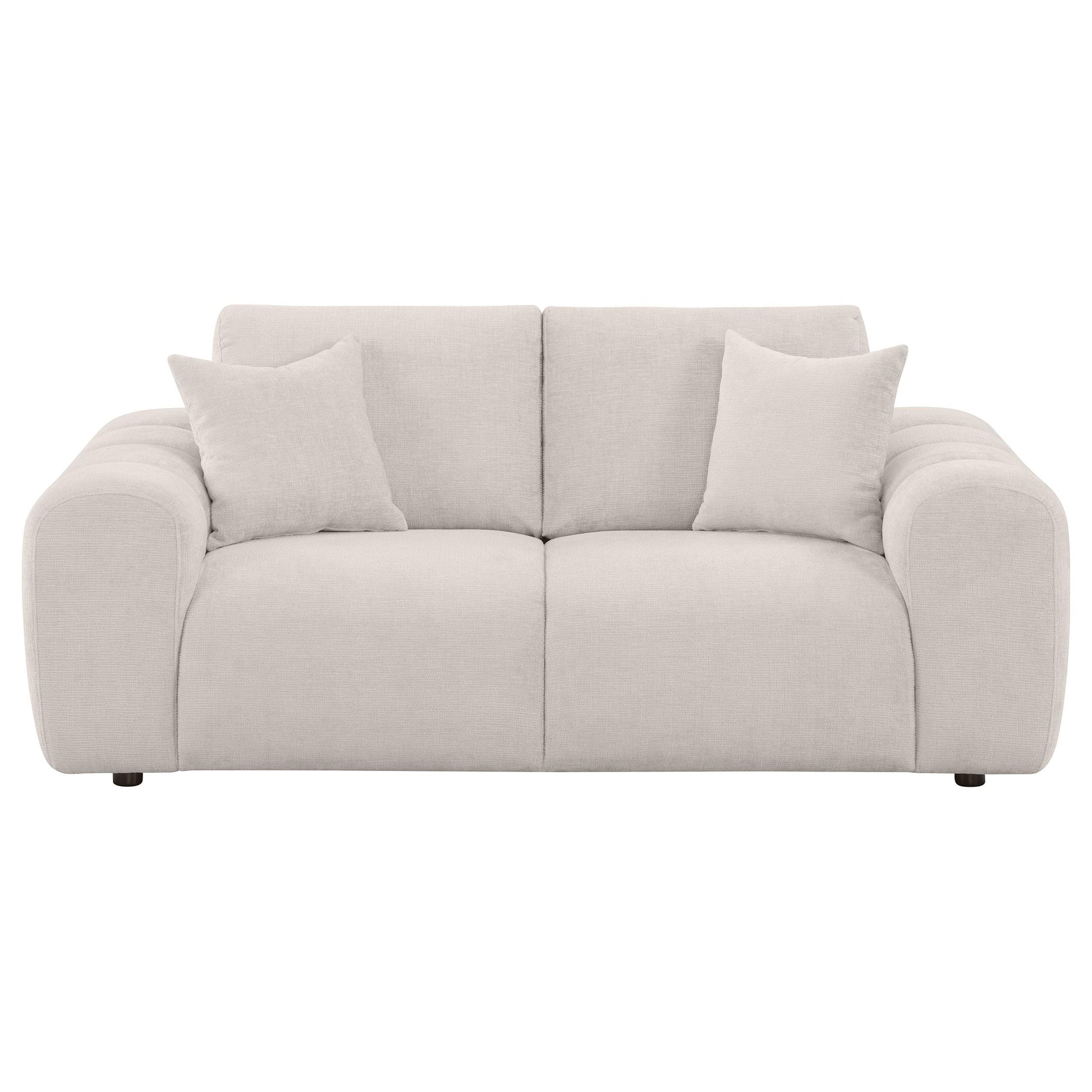  Coaster Furniture Burnett 504956 Chenille Upholstered Wide Arm Loveseat - Ivory IMAGE 9