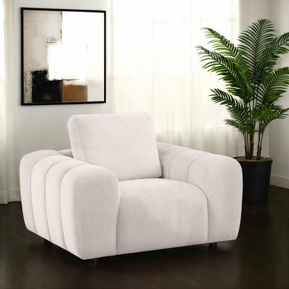  Coaster Furniture Burnett 504957 Chenille Upholstered Accent Chair - Ivory IMAGE 4
