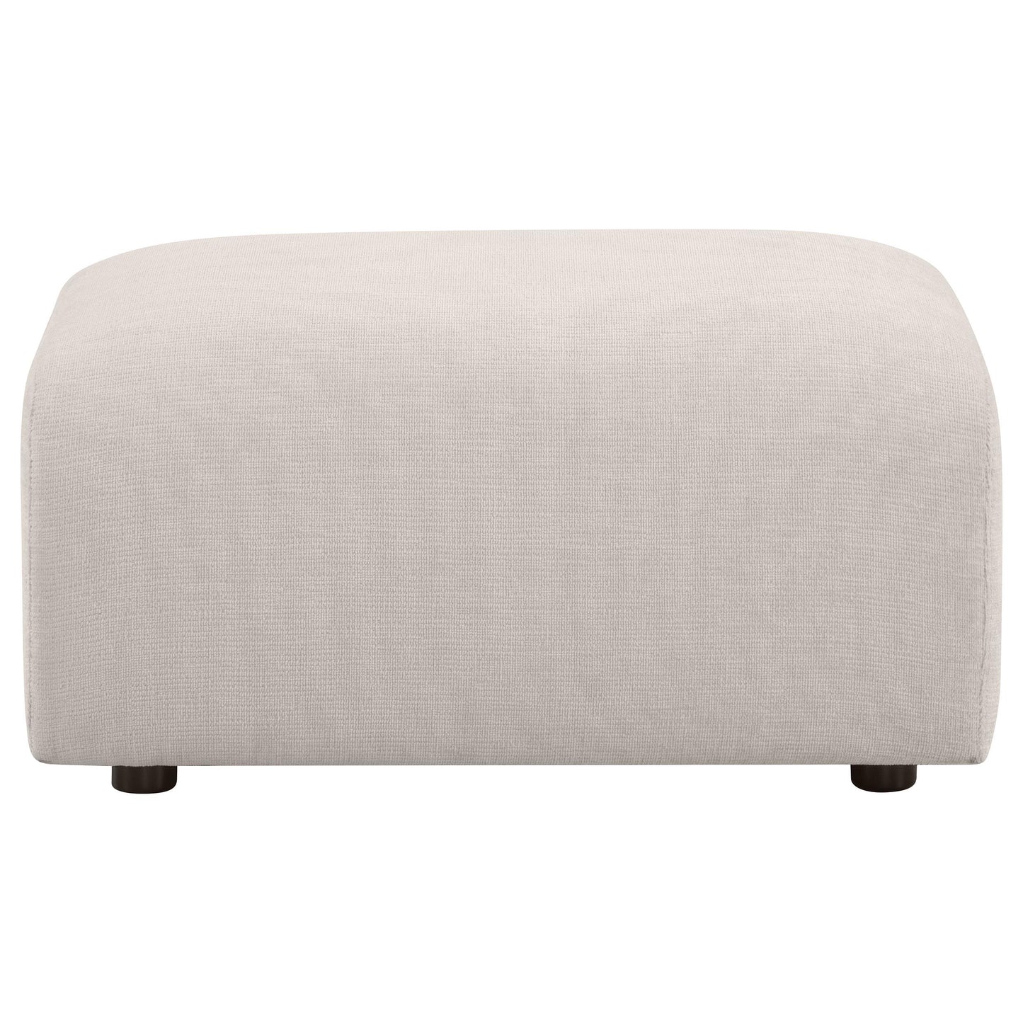  Coaster Furniture Burnett 504958 Chenille Upholstered Ottoman - Ivory IMAGE 1