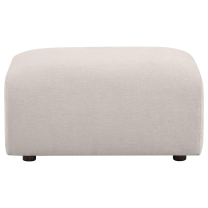  Coaster Furniture Burnett 504958 Chenille Upholstered Ottoman - Ivory IMAGE 1