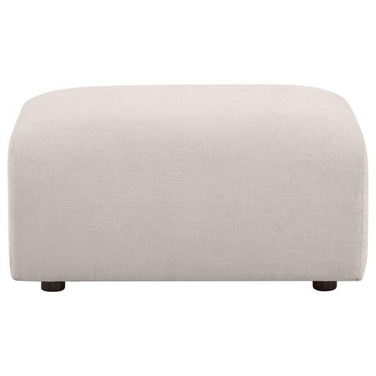  Coaster Furniture Burnett 504958 Chenille Upholstered Ottoman - Ivory IMAGE 1