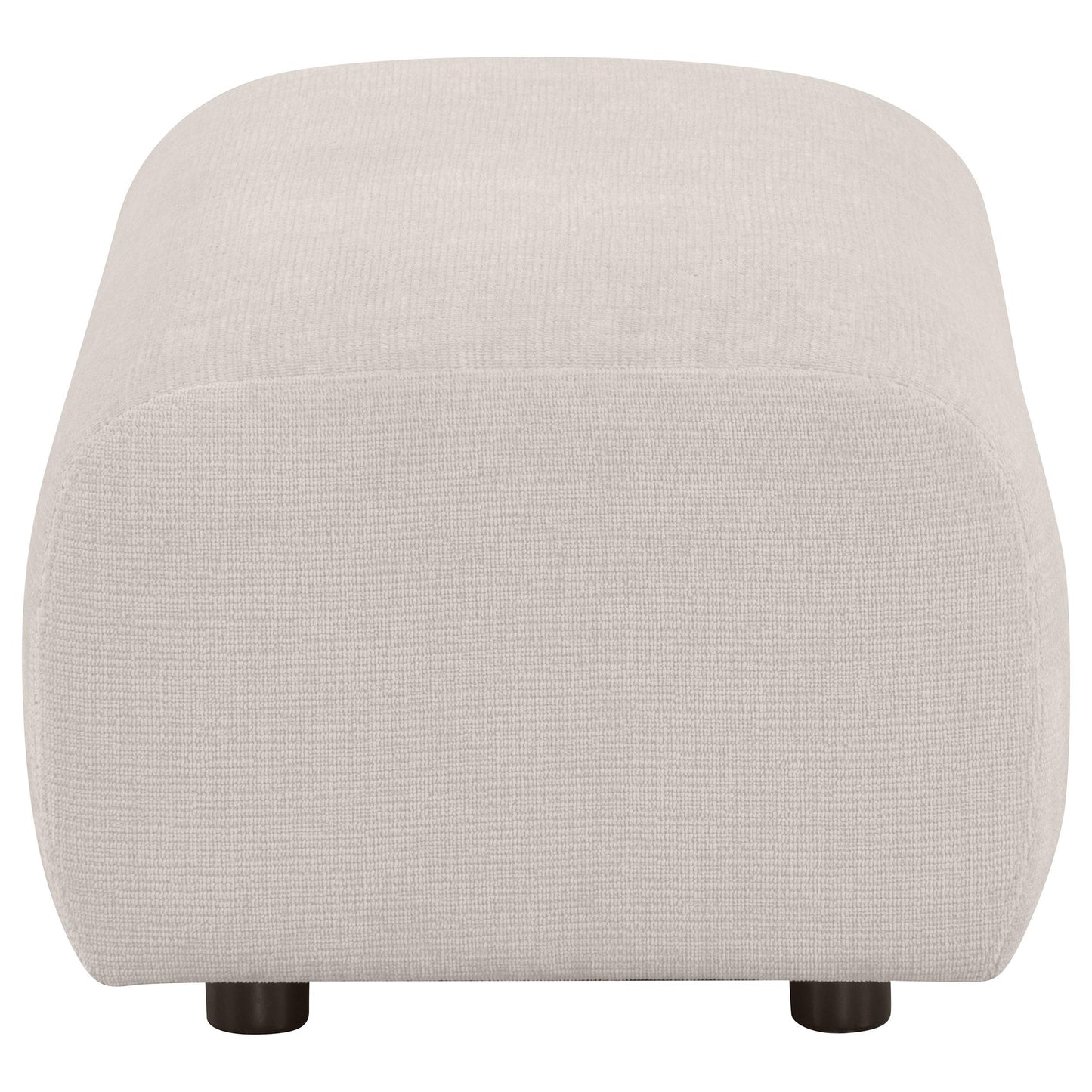  Coaster Furniture Burnett 504958 Chenille Upholstered Ottoman - Ivory IMAGE 3