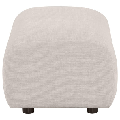  Coaster Furniture Burnett 504958 Chenille Upholstered Ottoman - Ivory IMAGE 3