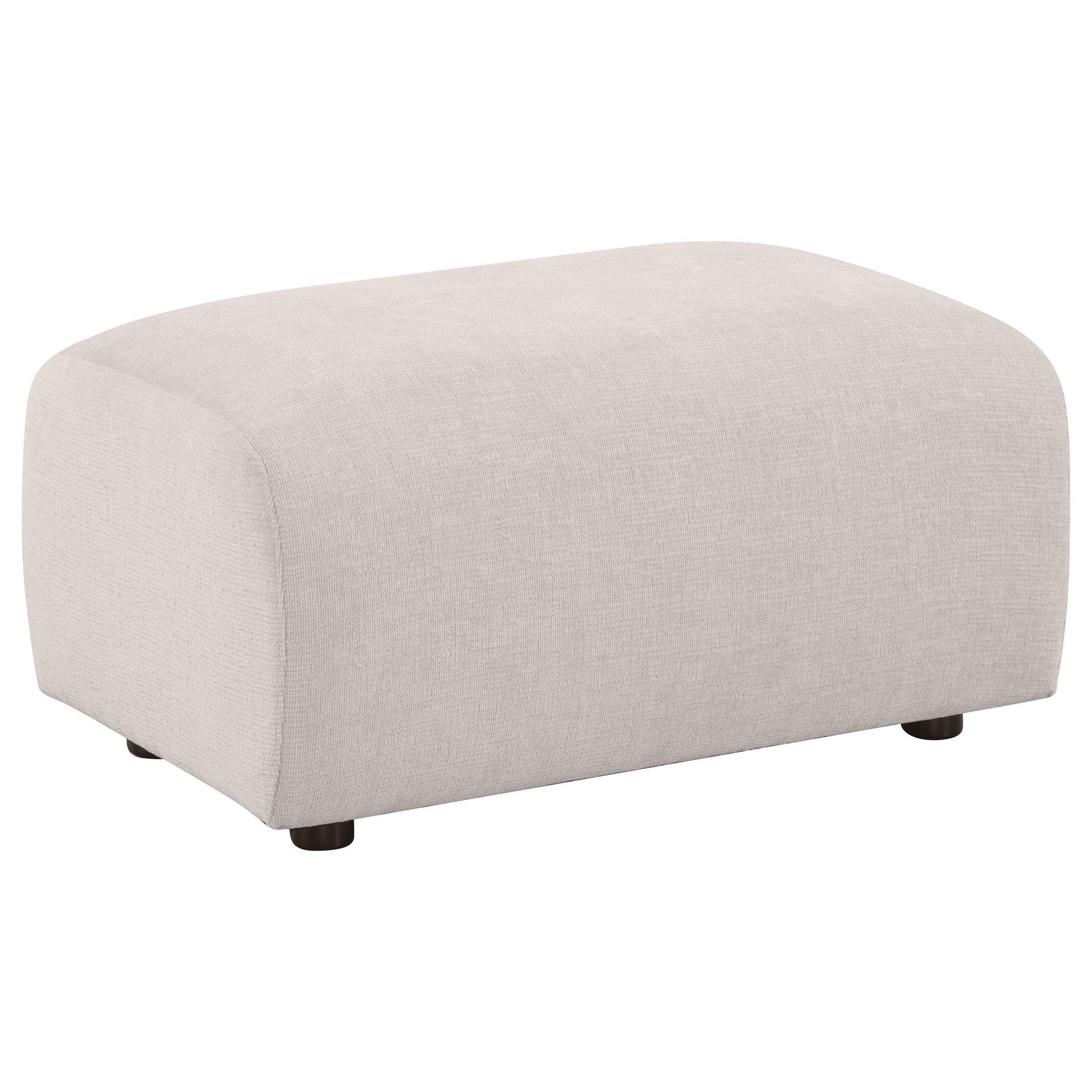  Coaster Furniture Burnett 504958 Chenille Upholstered Ottoman - Ivory IMAGE 7
