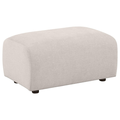  Coaster Furniture Burnett 504958 Chenille Upholstered Ottoman - Ivory IMAGE 7