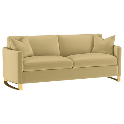  Coaster Furniture Corliss 508824 Upholstered Curved Track Arm Sofa - Camel IMAGE 1