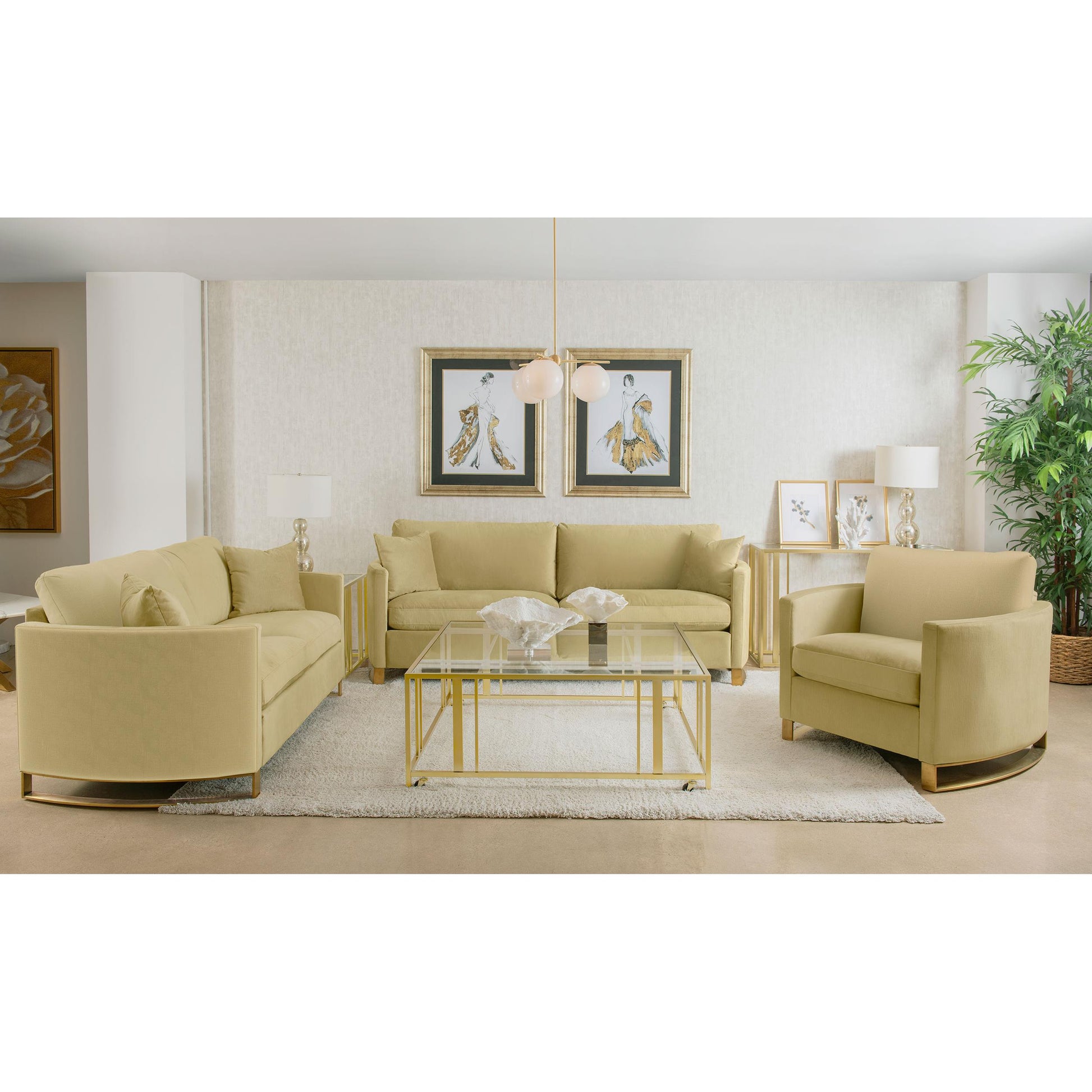  Coaster Furniture Corliss 508825 Upholstered Curved Track Arm Loveseat - Camel IMAGE 13