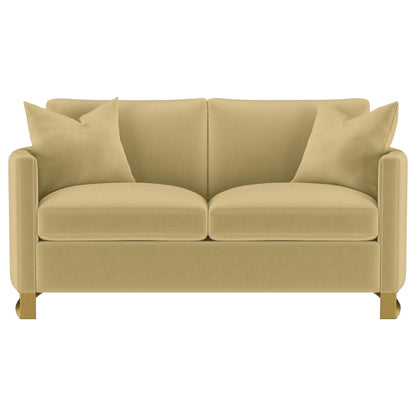  Coaster Furniture Corliss 508825 Upholstered Curved Track Arm Loveseat - Camel IMAGE 7
