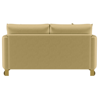  Coaster Furniture Corliss 508825 Upholstered Curved Track Arm Loveseat - Camel IMAGE 8