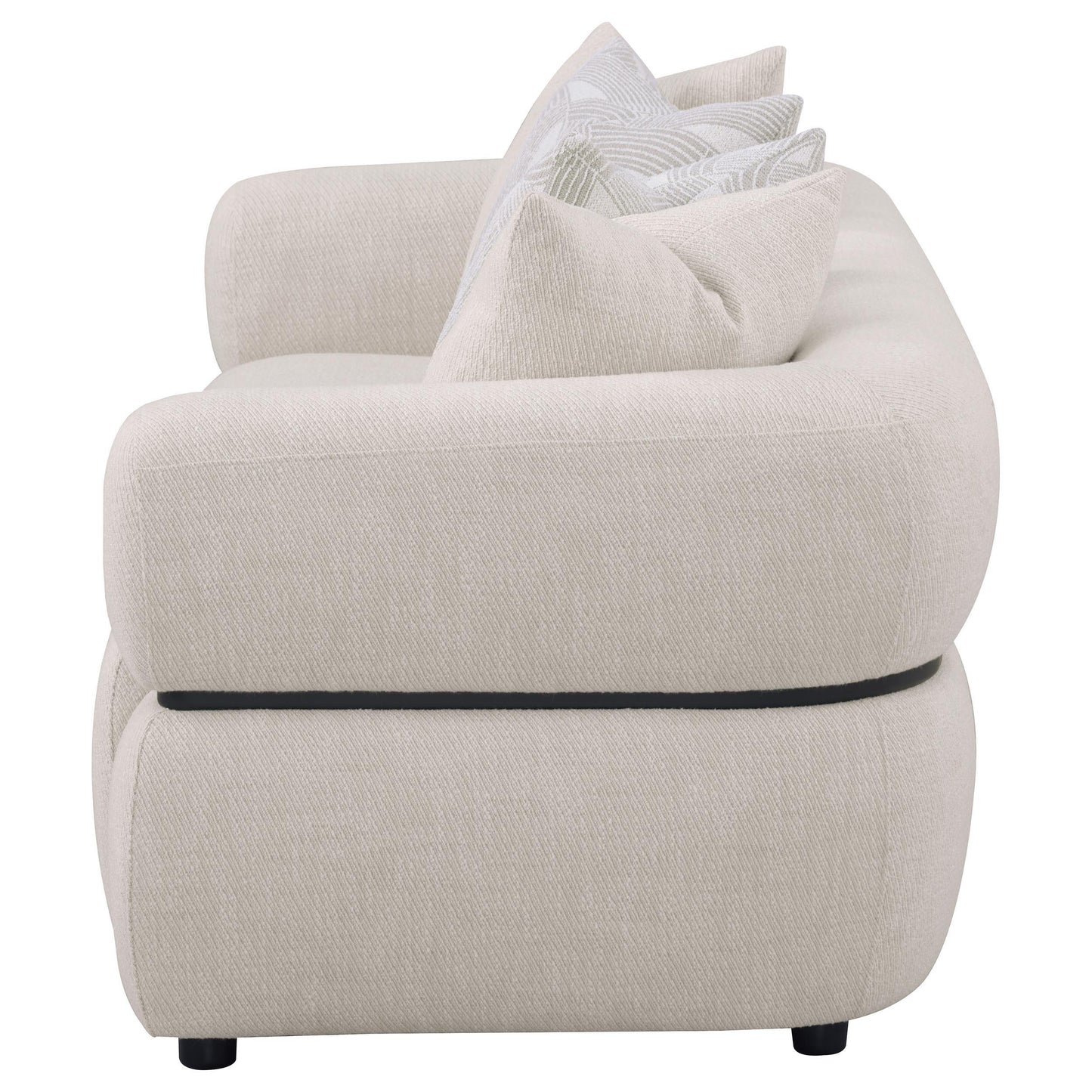  Coaster Furniture Jeanette 508961 84-inch Fabric Upholstered Round Arm Sofa - Beige IMAGE 2