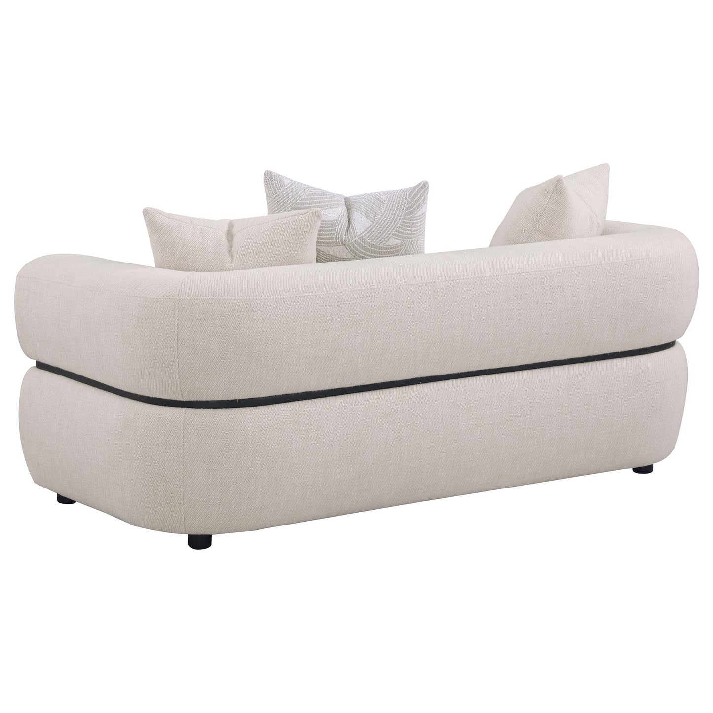  Coaster Furniture Jeanette 508962 73-inch Fabric Upholstered Round Arm Loveseat - Beige IMAGE 4