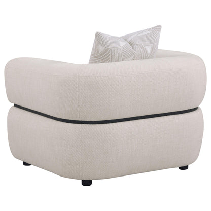 Coaster Furniture Jeanette 508963 Fabric Upholstered Round Arm Accent Chair - Beige IMAGE 3