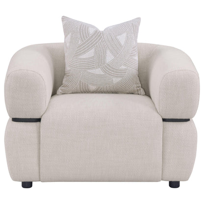  Coaster Furniture Jeanette 508963 Fabric Upholstered Round Arm Accent Chair - Beige IMAGE 7