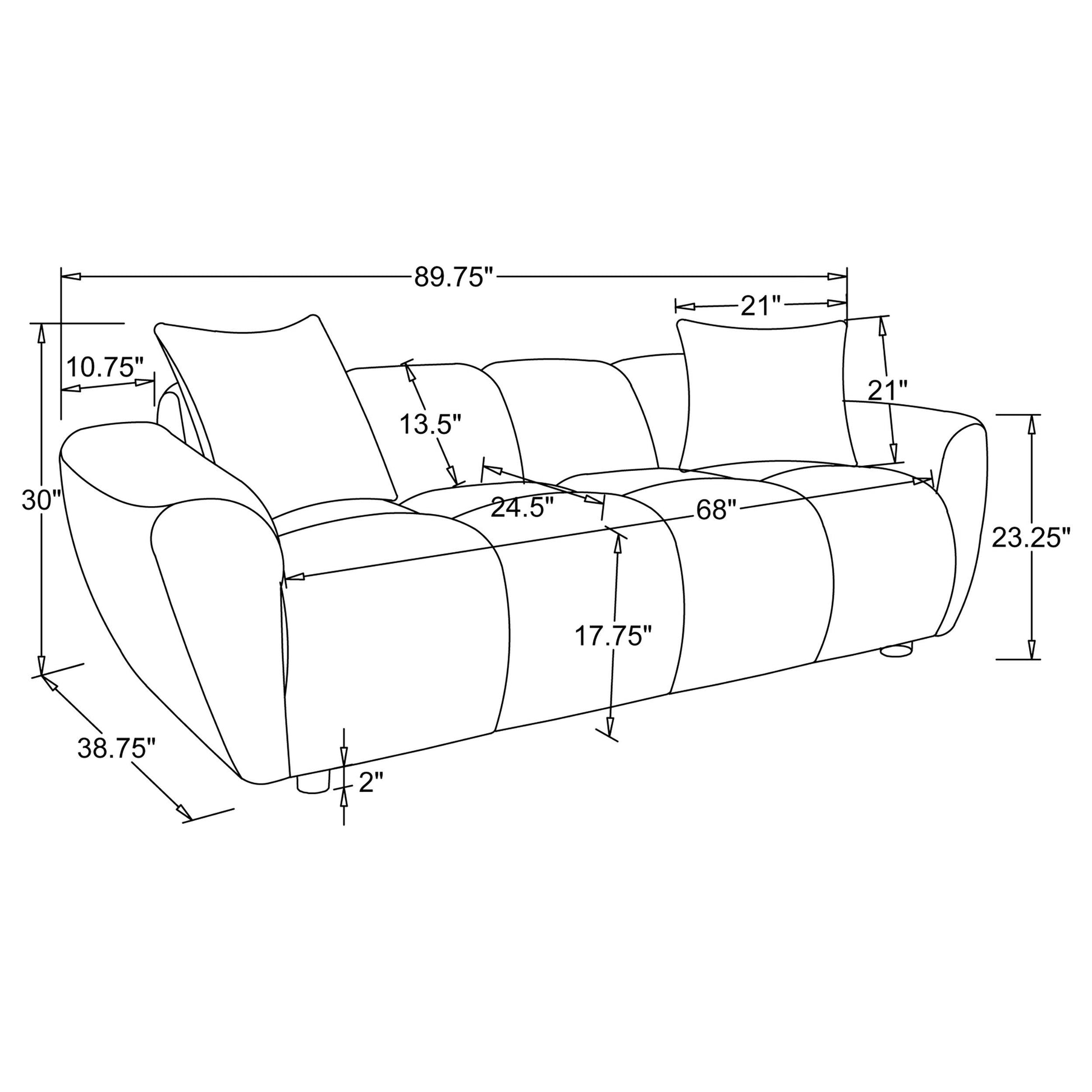  Coaster Furniture Destino 509301 Chenille Upholstered Splayed Arm Sofa - Greige IMAGE 12